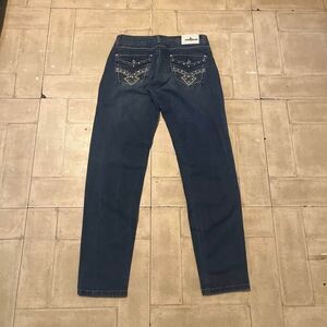 Women’s Y2K just jeans straight fit blue with back pocket design size 7 (28x30)